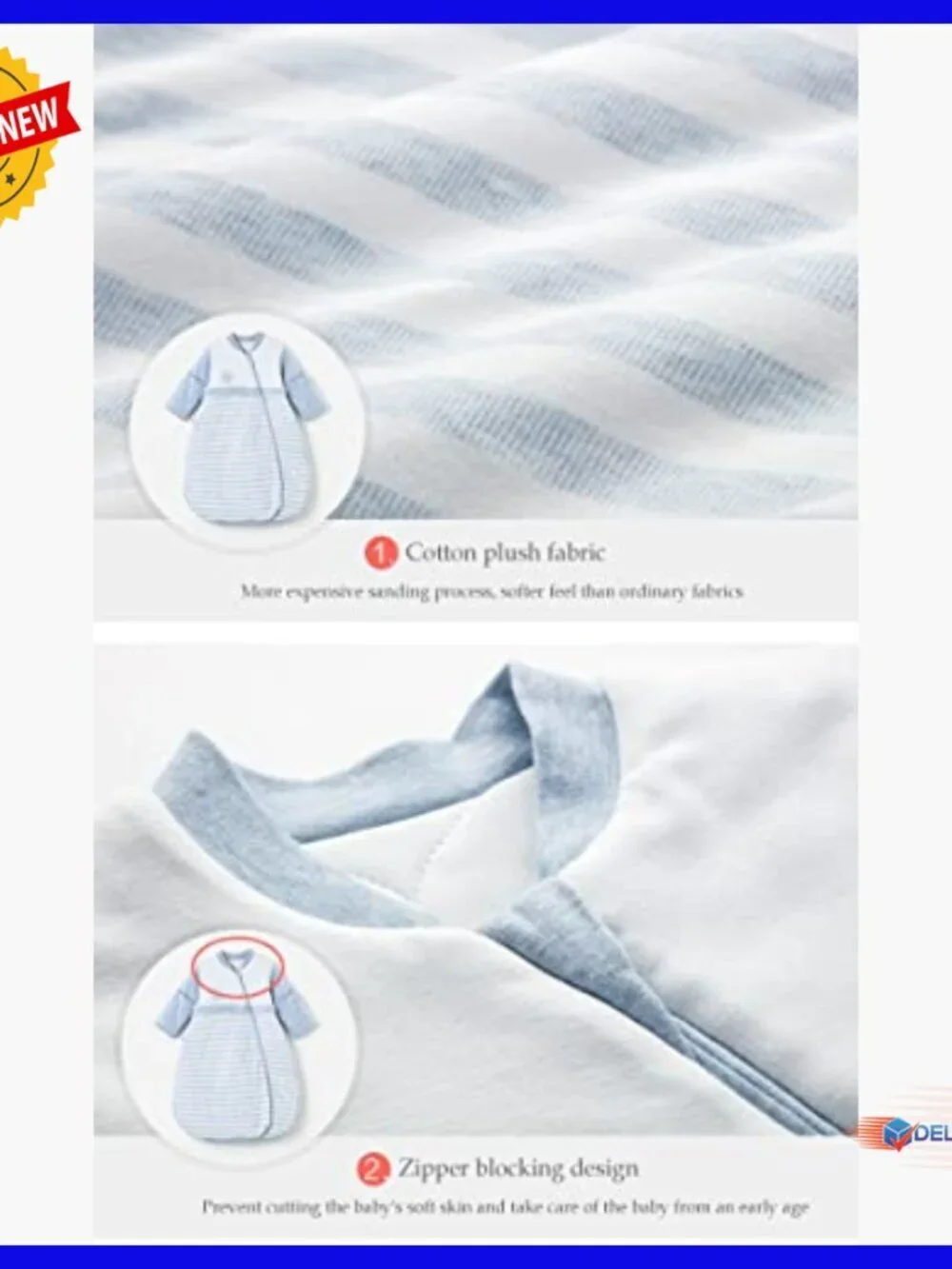 Organic Cotton Wearable Blanket Detachable Sleeve 3.5 Tog Heavyweight